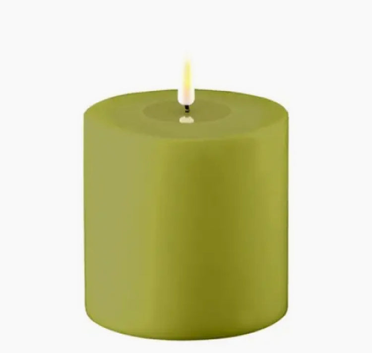 Olive Green Outdoor Candle 4x4