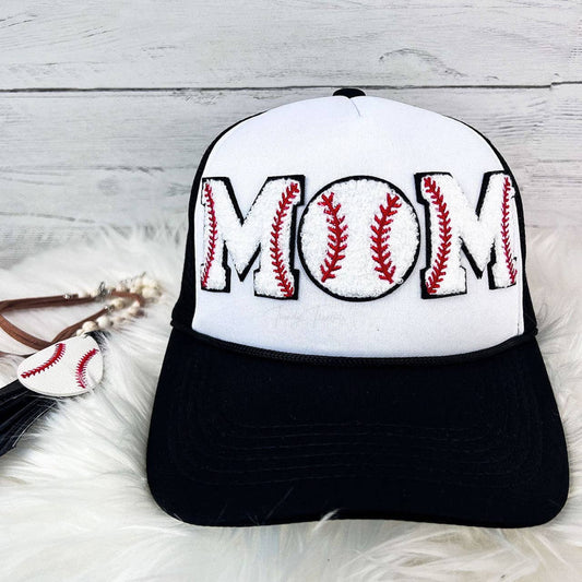 Baseball Chenille Embroidered Patch Mom 2"