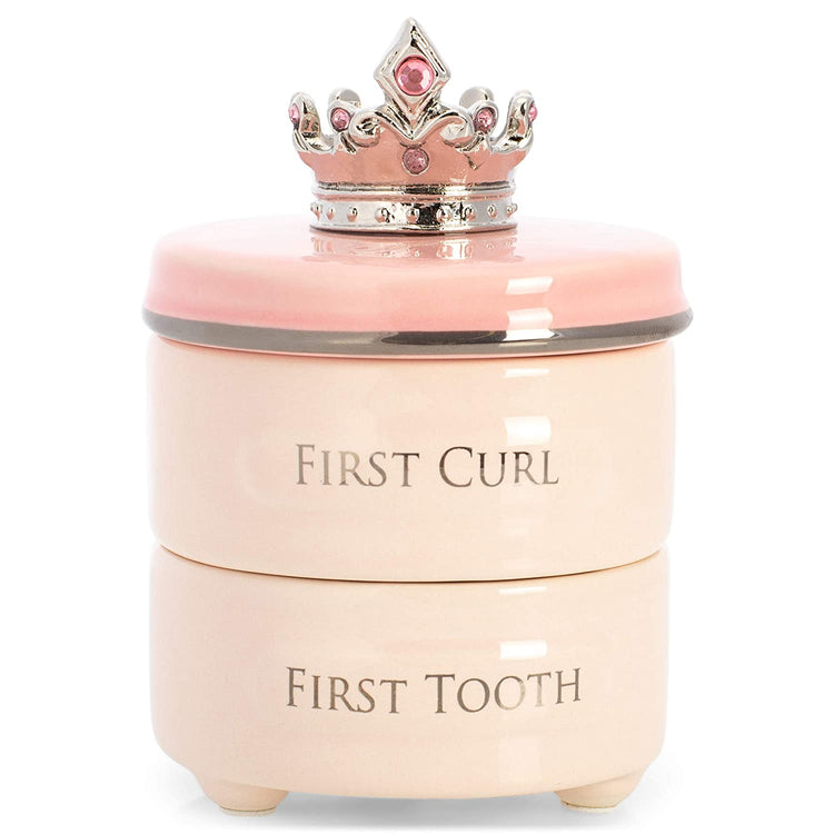 Demdaco Pink First Tooth & Curl Keepsake Box