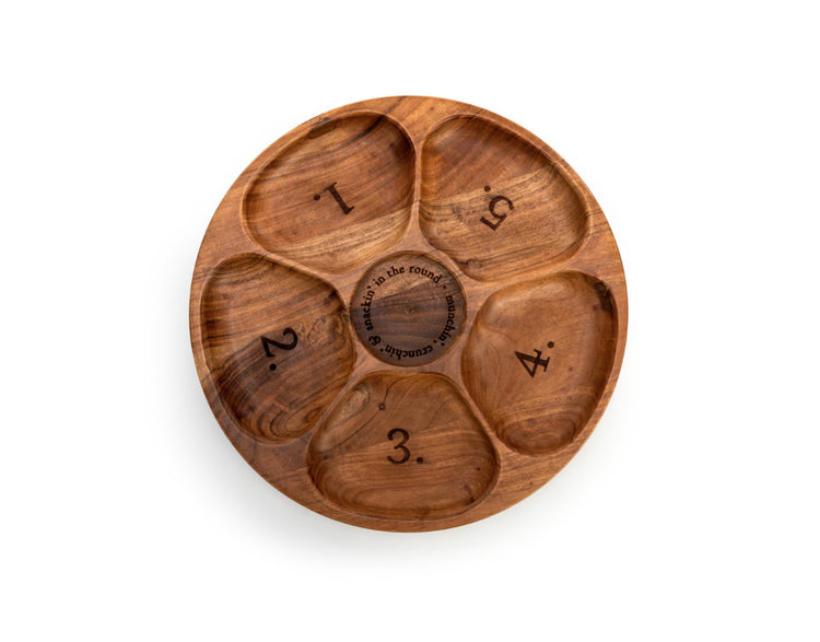 Numbered Divided Wood Serving Tray