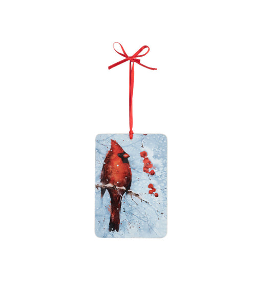 Cardinal Balsa Wood Ornament