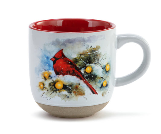 Snow Frosted Cardinal Mug and Card Set