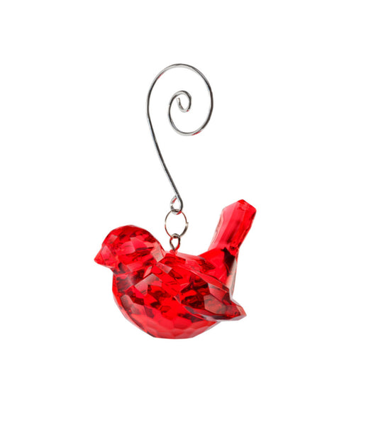 Red Faux Crystal Bird Ornament