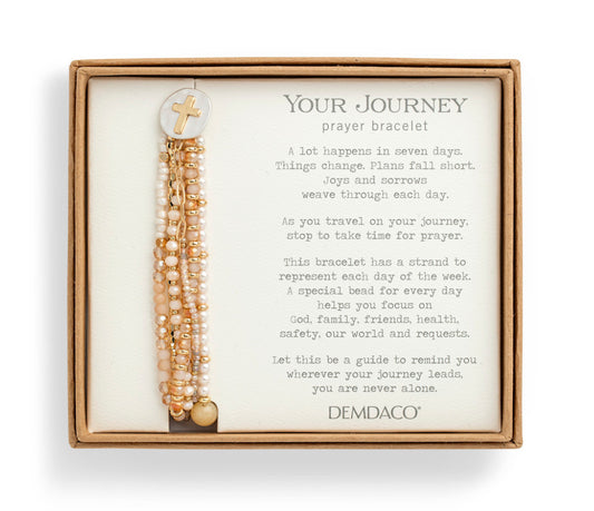 Your Journey Beaded Prayer Bracelet- Champagne
