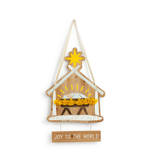 Joy To The World Nativity Door Hanger