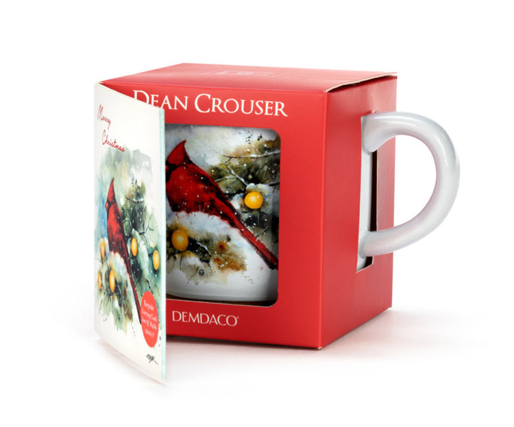 Snow Frosted Cardinal Mug and Card Set