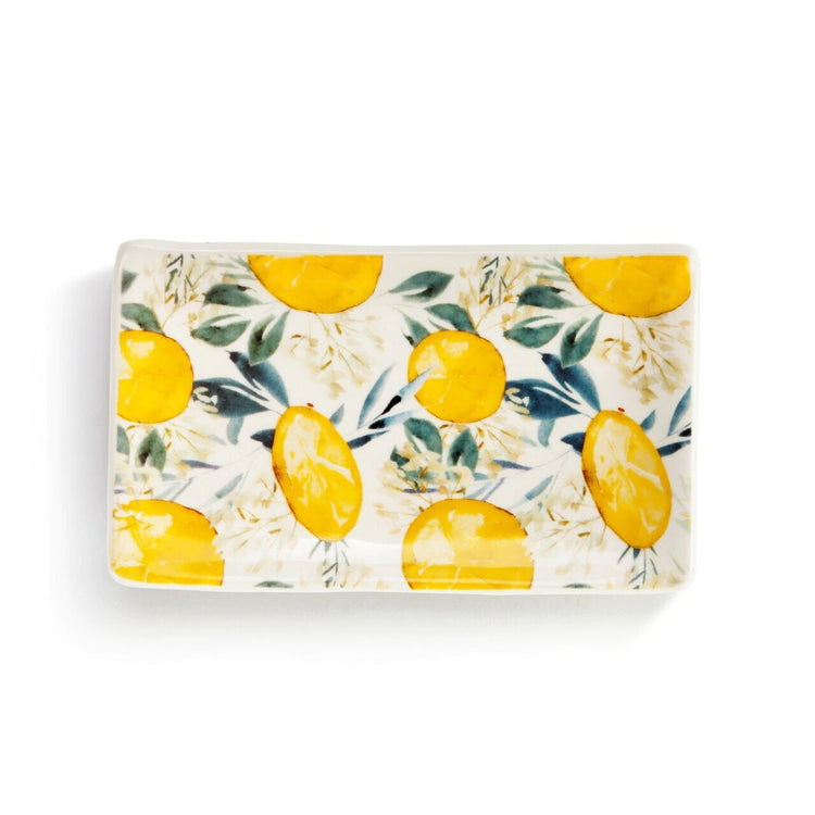 Demdaco Lemon Print Rectangle Spoon Rest by Design Serving