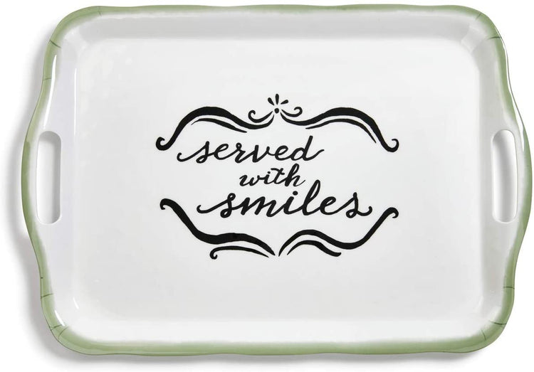 Demdaco "Served with Smiles" Melamine Oblong Tray