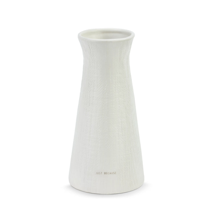 Demdaco Linen Texture "Just Because" Vase